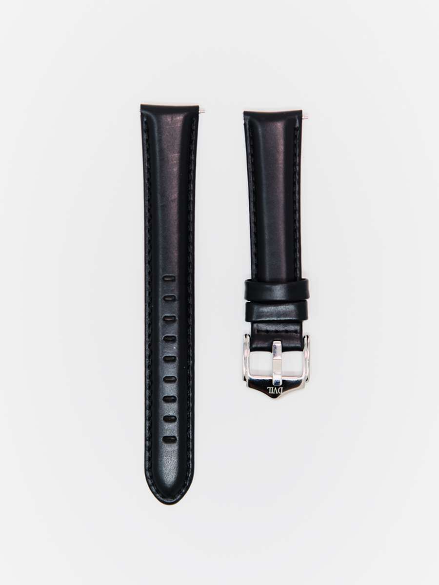 Oil Waxed Classic American Crazy Horse Leather — Obsidian Black Watch Strap
