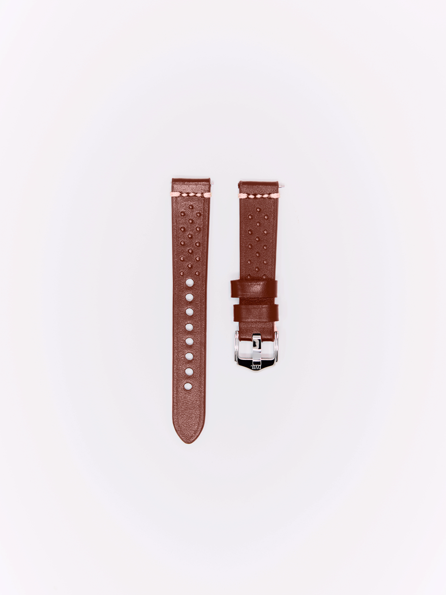 Italian Vintage Style Suede Leather — Caramel Watch Strap